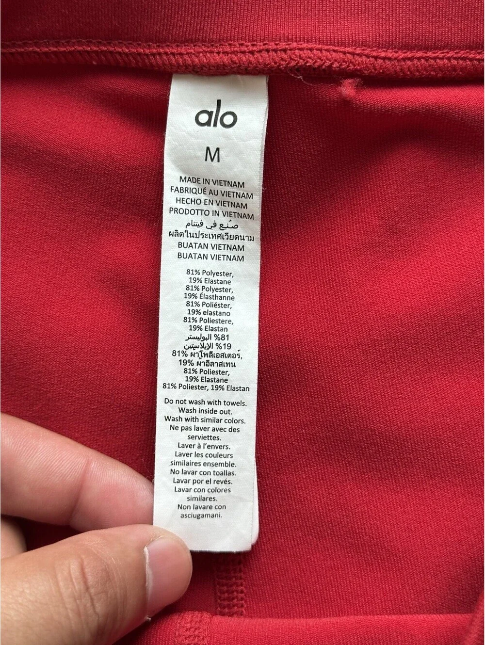 Alo Yoga Womens Airbrush High Waist Bright Red Size Medium Enso Leggings